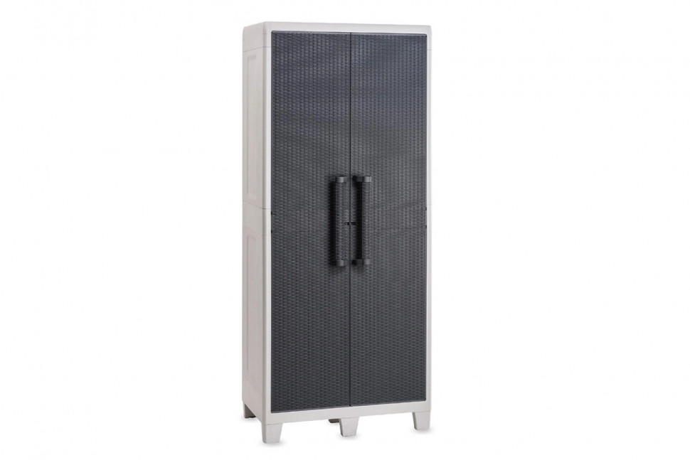 Уличный шкаф TOOMAX 2х дверный глубокий SANTORINI XL (3 полки),светло-серый/антрацит 